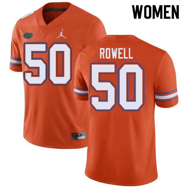 Jordan Brand Women #50 Tanner Rowell Florida Gators College Football Jerseys Sale-Orange